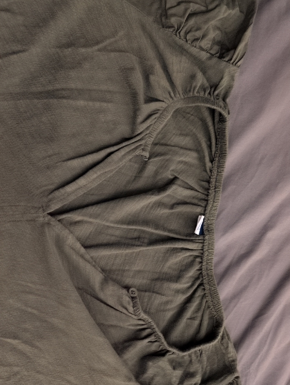 Olive Green Puff Sleeve Top Size M - Picture 8 of 14